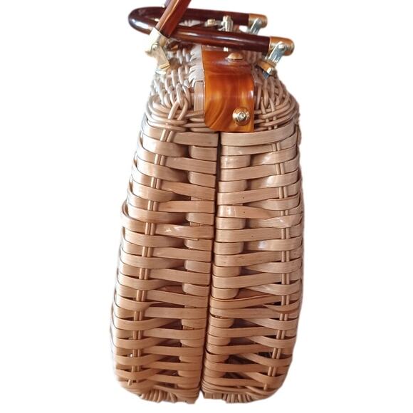 Vintage 1950s/60s Princess Charming by Atlas Wicker Seashell Lucite Handbag - Picture 5 of 12